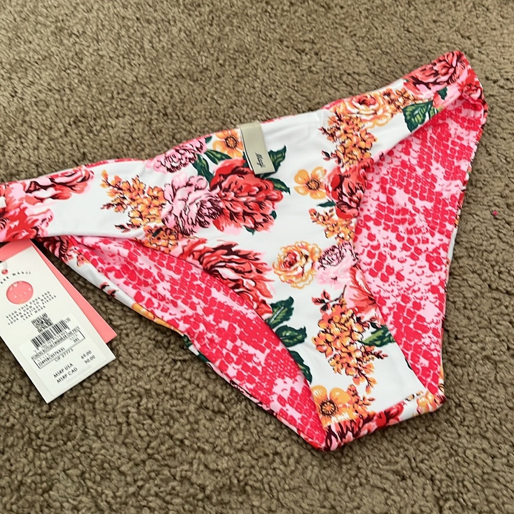 Maaji Carnation Flirt Reversible Bikini Bottoms, NWT - Picture 2 of 8